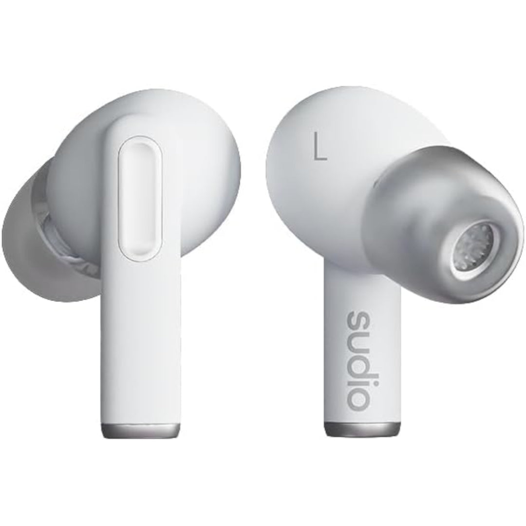 Sudio A1 Pro Wireless Earbuds with Bluetooth 5.3, Microphones, 30h Playtime, IPX4 Splash Proof, Multi-Point Bluetooth Connection - White