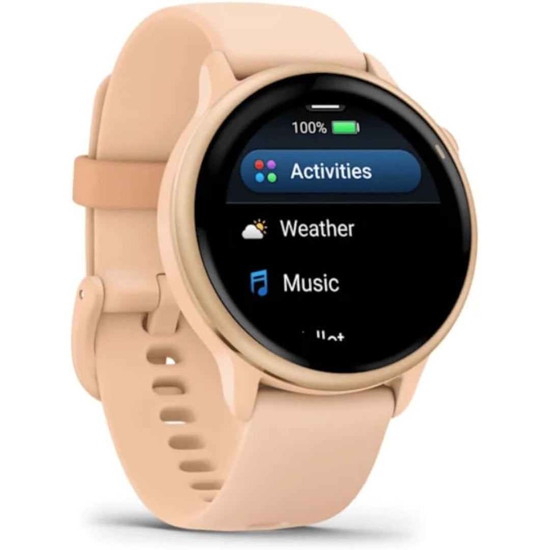 Garmin vívoactive® 6, Health and Fitness GPS Smartwatch, AMOLED Display, Up to 11 Days of Battery, Metallic Pink Dawn with Pink Dawn Band