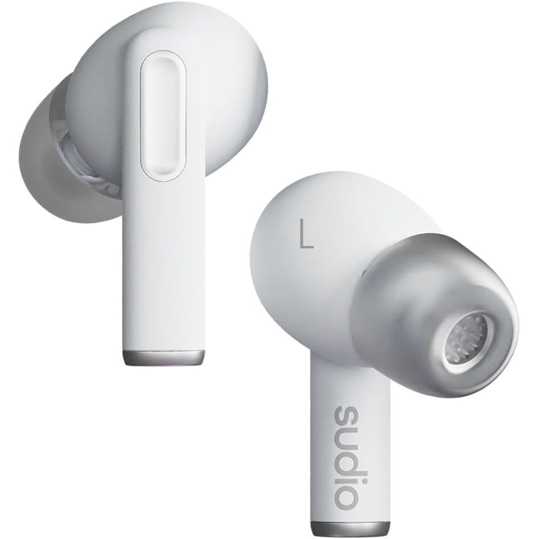 Sudio A1 Pro Wireless Earbuds with Bluetooth 5.3, Microphones, 30h Playtime, IPX4 Splash Proof, Multi-Point Bluetooth Connection - White