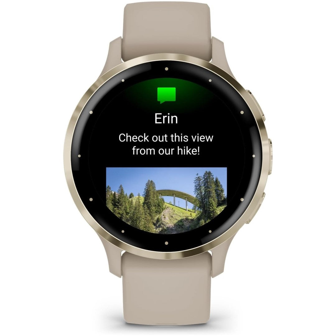 Venu 3S - Soft Gold Stainless Steel Bezel with French Gray Case and Silicone Band