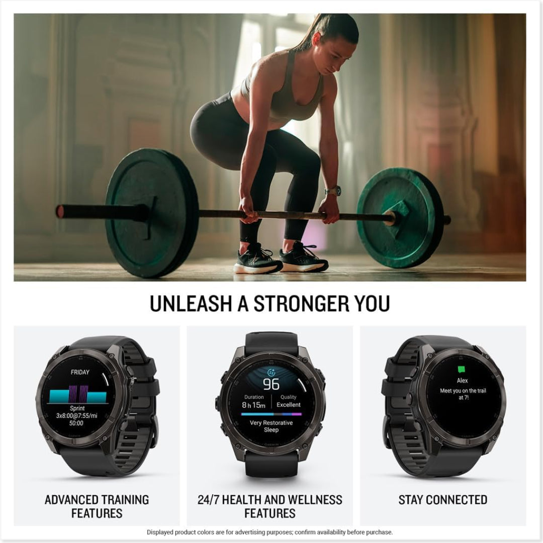 Garmin fēnix 8 – 51 mm, AMOLED, Sapphire, Premium Multisport GPS Smartwatch, Long-Lasting Battery Life, Dive-Rated, Built-in LED Flashlight, Carbon Gray DLC Titanium with Pebble Gray Band