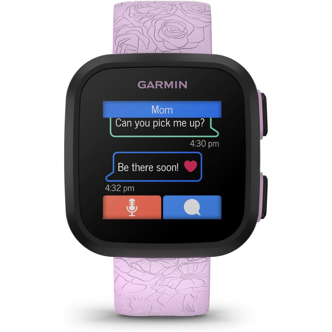 Garmin Bounce™, Kids Smartwatch, Two-Way Text and Voice Messaging, Location Tracking, Lilac Floral