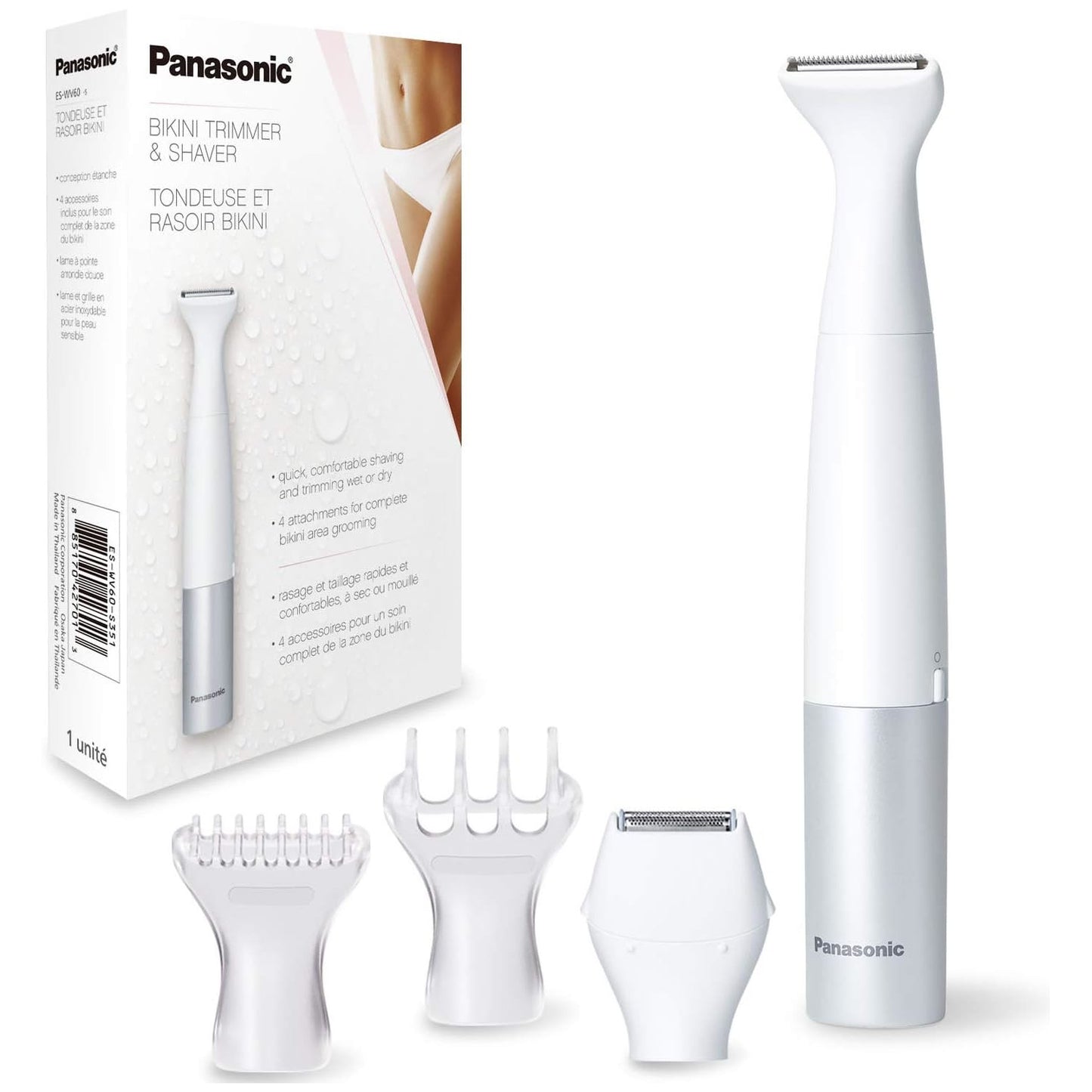 Panasonic Eswv60 Bikini Trimmer and Shaver, White, 150 grams