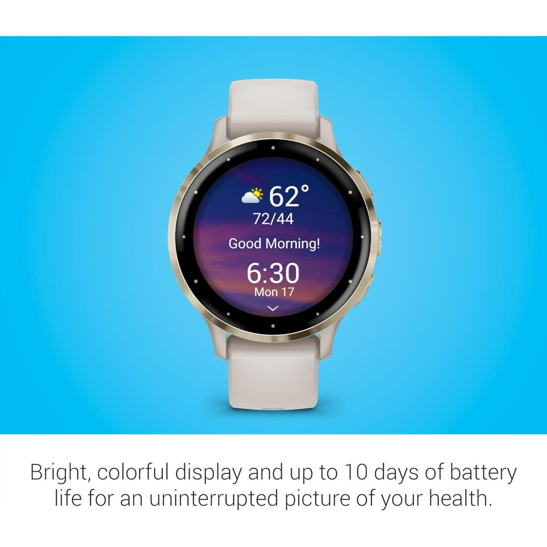 Venu 3S - Soft Gold Stainless Steel Bezel with Ivory Case and Silicone Band