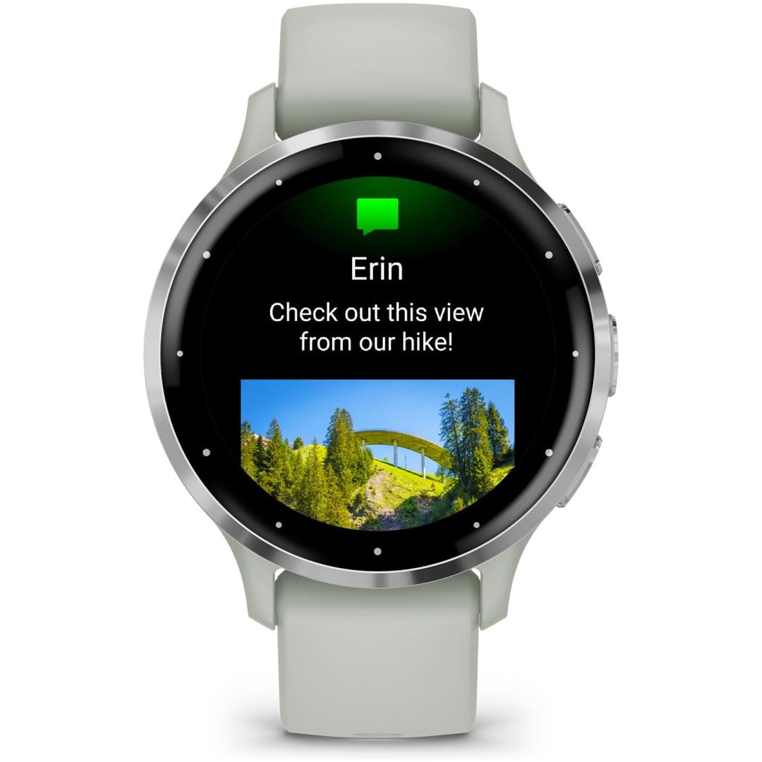 Venu 3S - Silver Stainless Steel Bezel with Sage Gray Case and Silicone Band