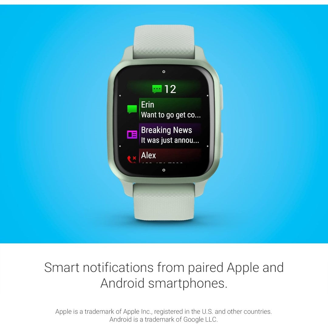 Venu Sq 2 - Metallic Mint Aluminum Bezel with Cool Mint Case and Silicone Band