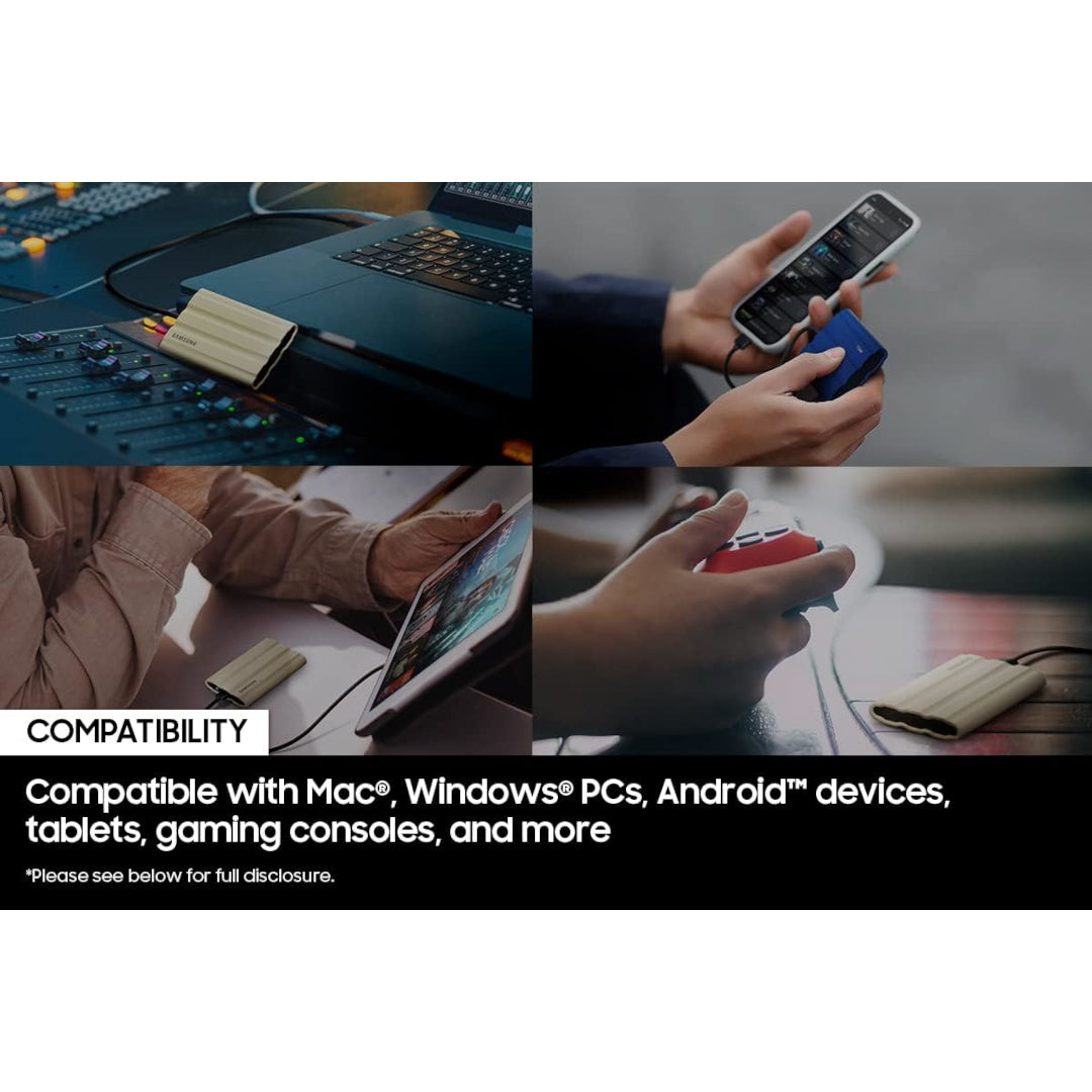 SAMSUNG USB 3.2 T7 Shield 1TB Portable SSD - Beige Open Box