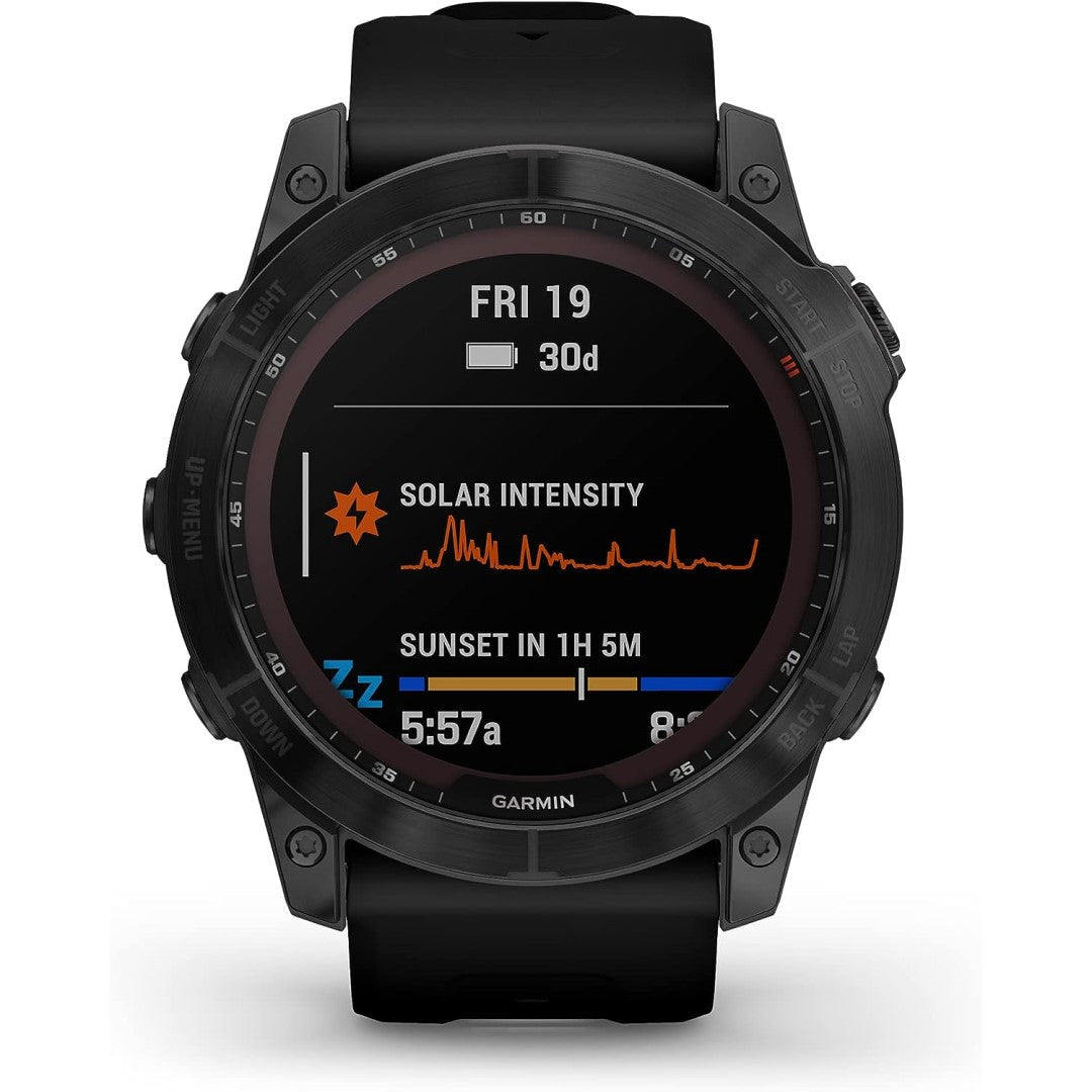 fenix 7X - Sapphire Solar Edition Black DLC Titanium with Black Band