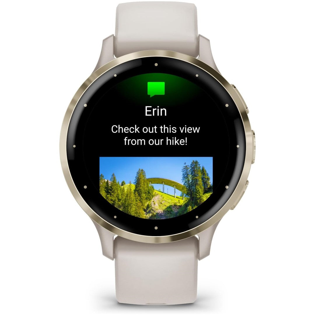 Venu 3S - Soft Gold Stainless Steel Bezel with Ivory Case and Silicone Band
