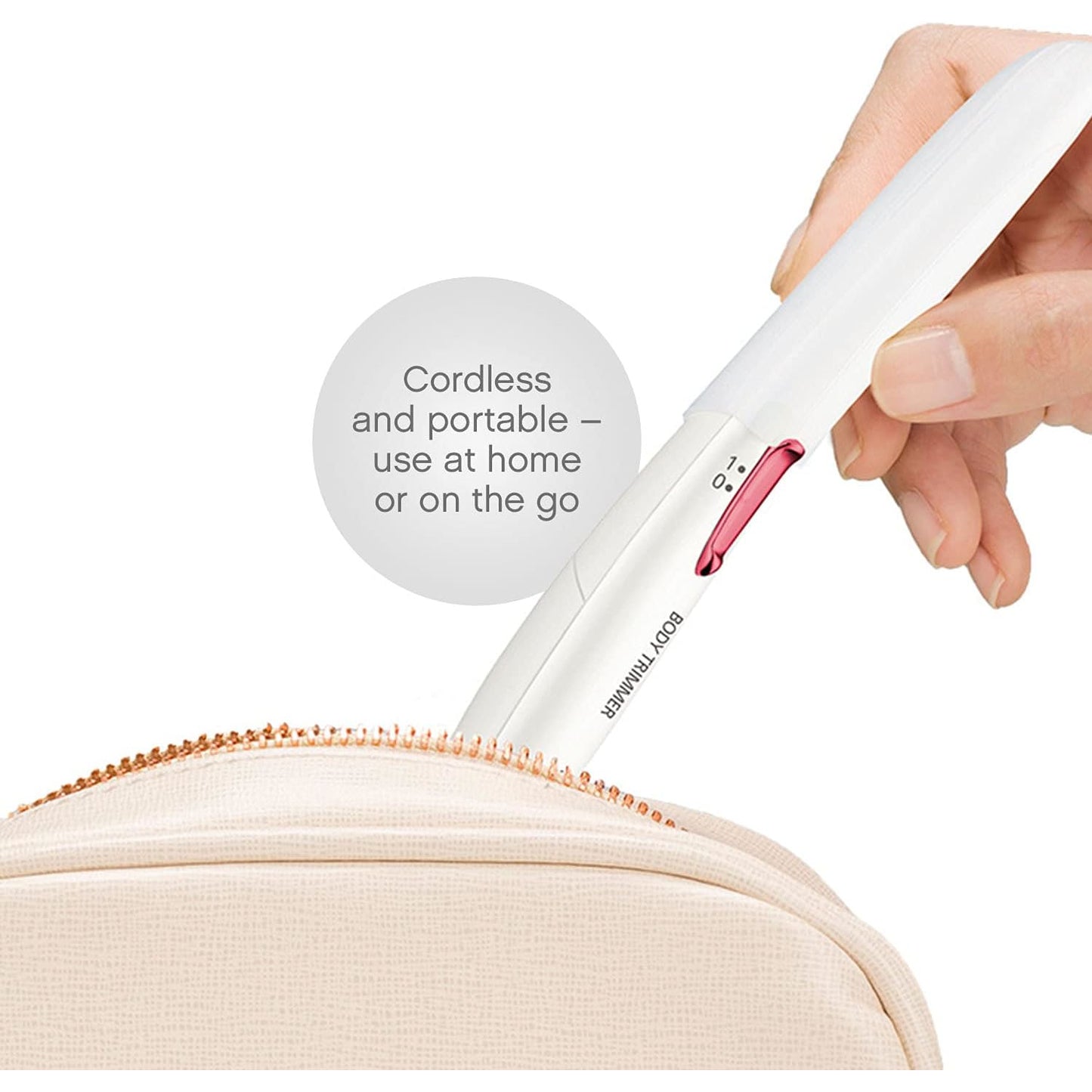 Panasonic Full Body Hair Removal for Women, Portable Sleek Design, Gentle for Bikini, Underarm, Legs Areas- ES-WR50-P, Pink