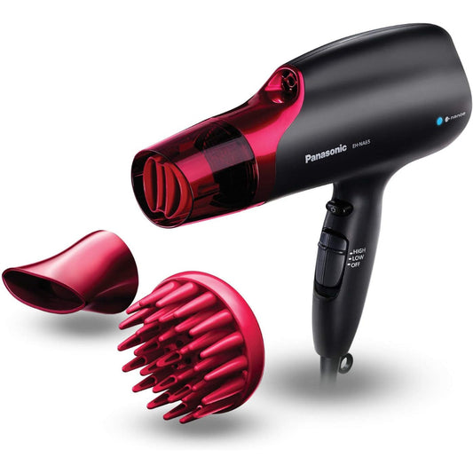 Panasonic Ehna65k Moisture Infusion Nanoe Hair Dryer With 3 Attachments, Pink, Matte Black & Pink, 950 Grams