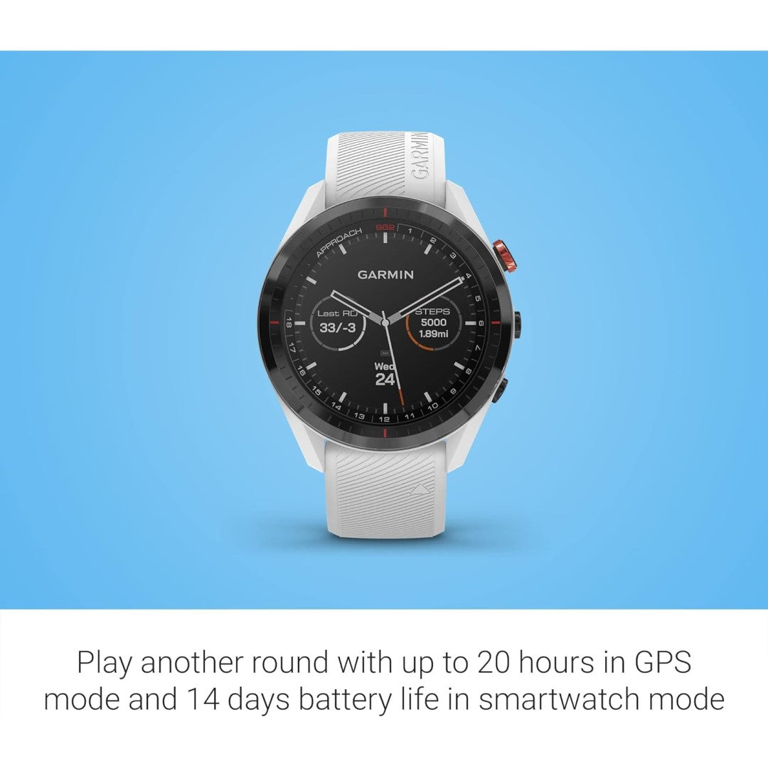 Approach S62 - Black Ceramic Bezel with White Silicone Band