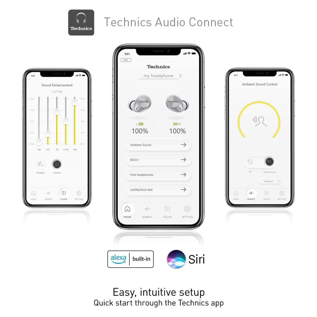 Technics EAH-AZ40 True Wireless Hi-Res Earbuds Silver