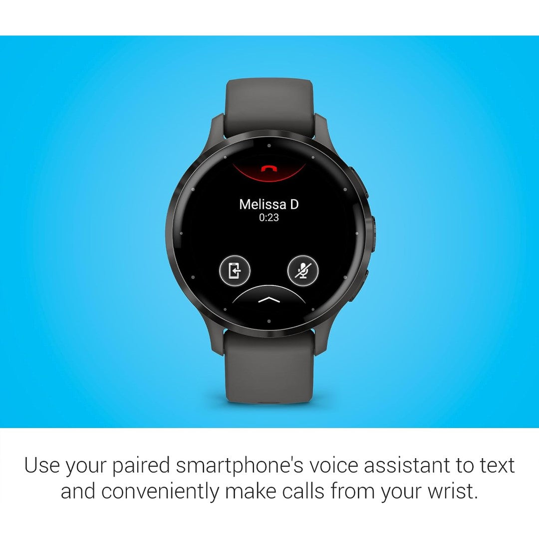 Garmin Venu 3S, Slate Stainless Steel Bezel with Pebble Gray Case and Silicone Band