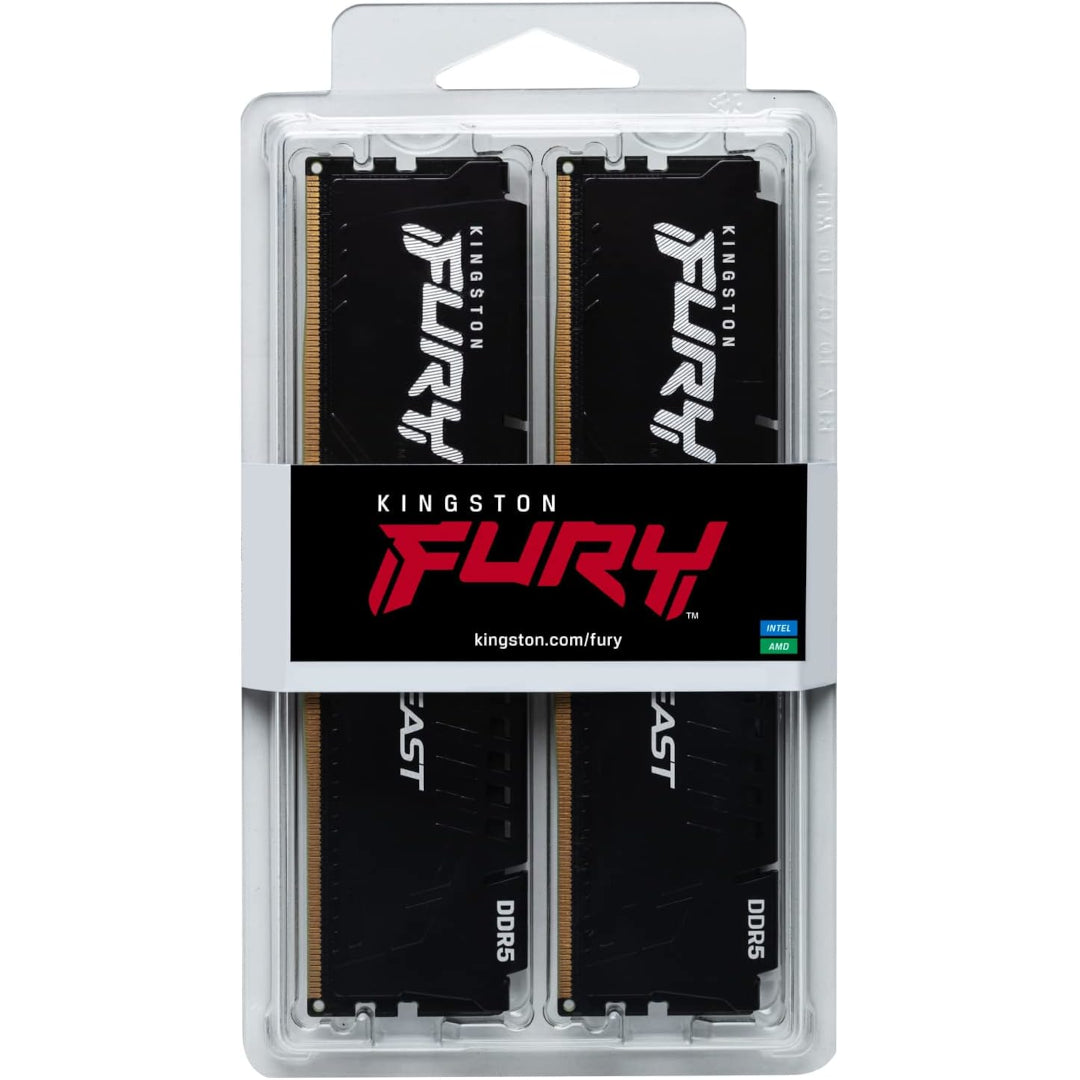 Kingston Fury Beast 32GB (2x16GB) 5600MHz DDR5 CL40 DIMM (Kit of 2) Desktop Memory KF556C40BBK2-32
