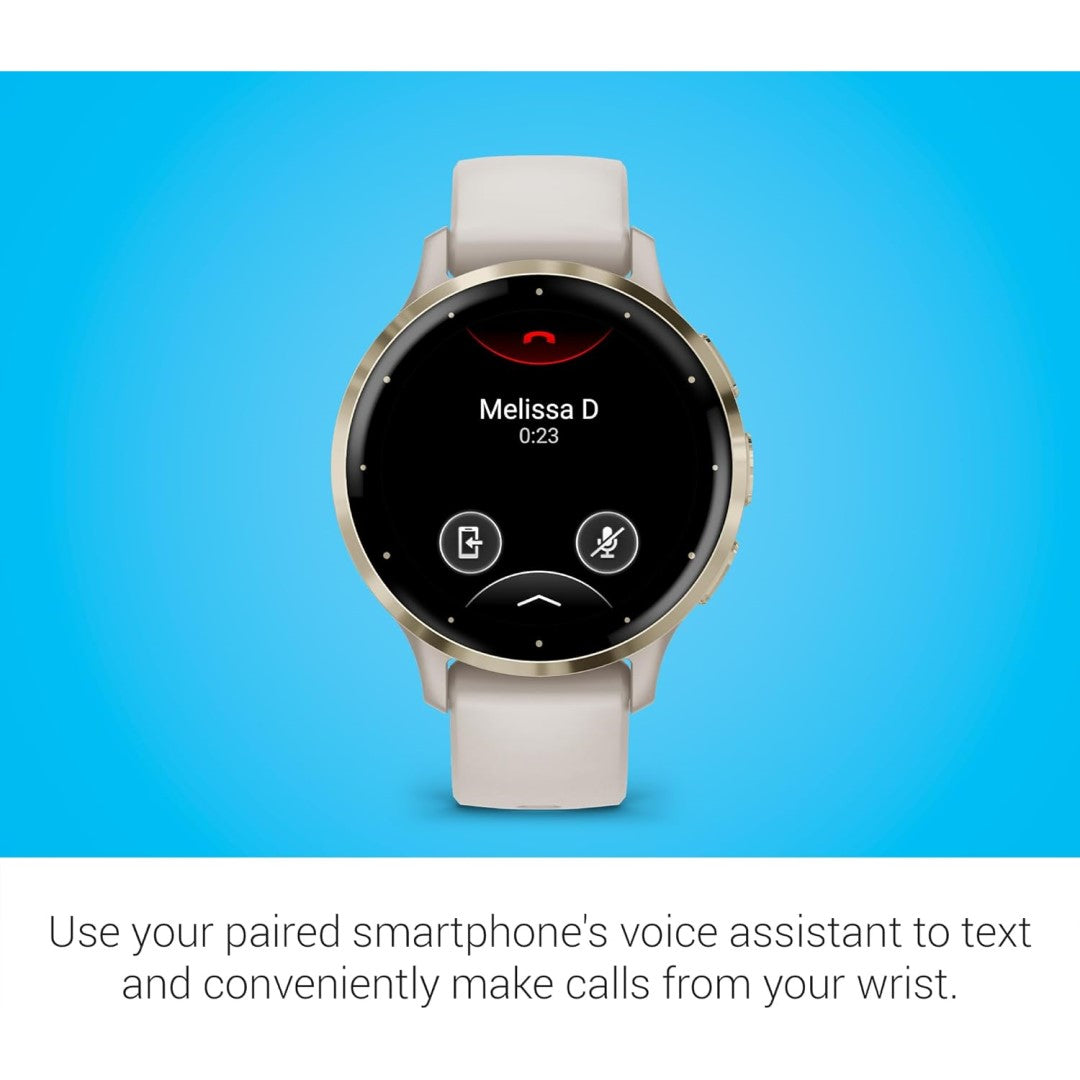 Venu 3S - Soft Gold Stainless Steel Bezel with Ivory Case and Silicone Band