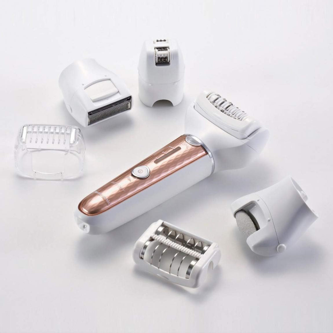 Panasonic ESEL8A Pink Rechargeable Epilator with Pumice Stone, 9-Piece Set