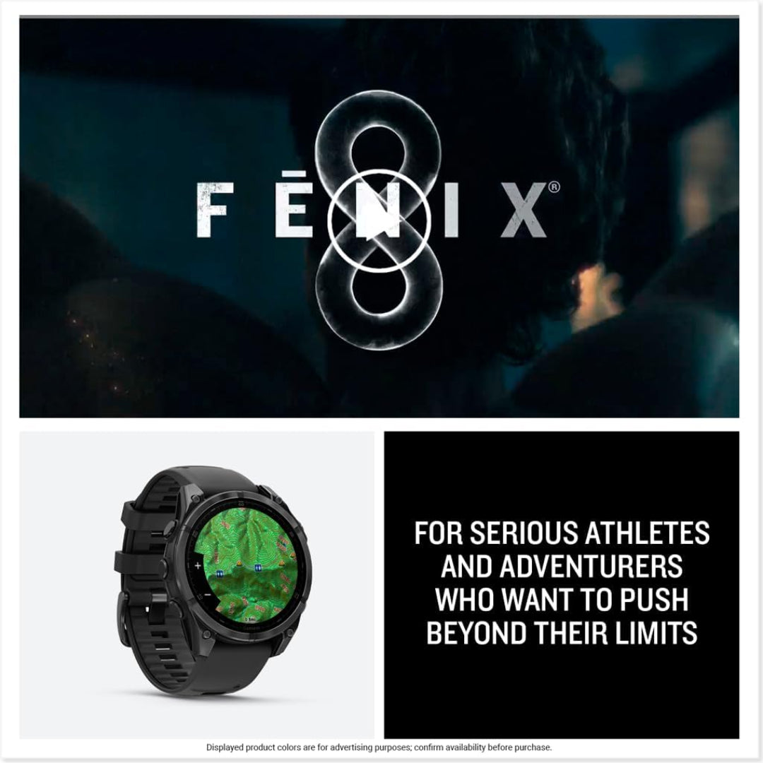 Garmin fenix 8 – 47 mm, AMOLED Slate Gray with Black Silicone Band