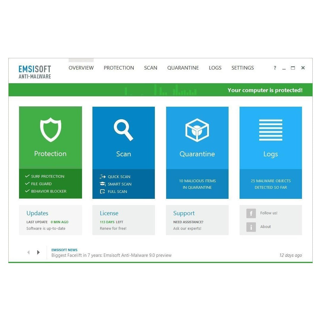 Emsisoft Anti-Malware - 1 Year - 3 Users - Digital Download