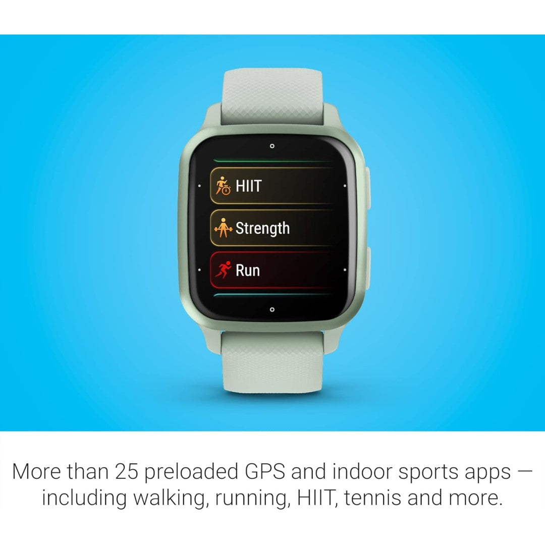 Venu Sq 2 - Metallic Mint Aluminum Bezel with Cool Mint Case and Silicone Band