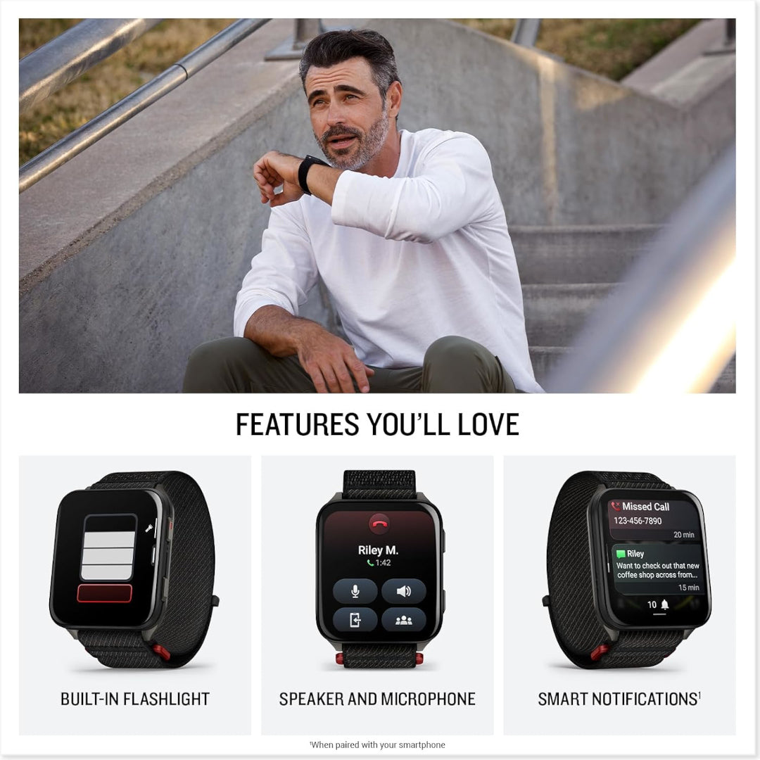Garmin Venu X1 Black with Slate Titanium Caseback and Black ComfortFit Nylon Band