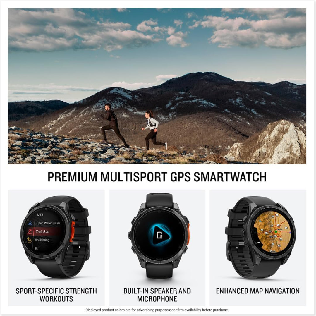 Garmin fenix 8 – 47 mm, AMOLED Slate Gray with Black Silicone Band