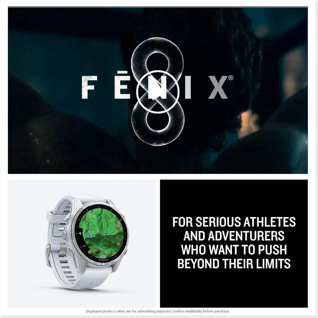 Garmin fenix 8 – 43 mm, AMOLED Silver with Whitestone Silicone Band