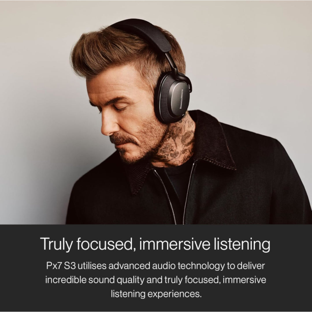 Bowers & Wilkins Px7 S3 Over-Ear Headphones, High-Resolution Sound, Comfortable Fit, Bluetooth, Active Noise Cancelling & Transparency Mode, 30-Hour Playtime, Quick Charge Support - Anthracite Black