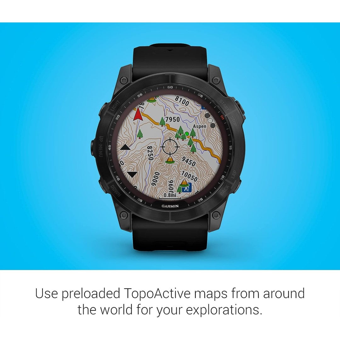 fenix 7X - Sapphire Solar Edition Black DLC Titanium with Black Band
