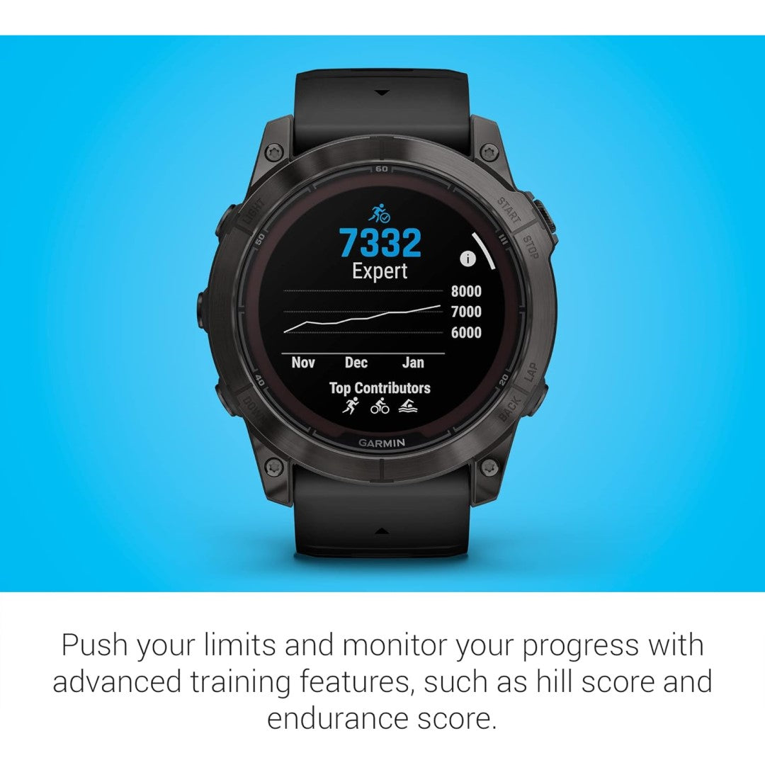 fenix 7X Pro – Sapphire Solar Edition, Carbon Gray DLC Titanium with Black Band