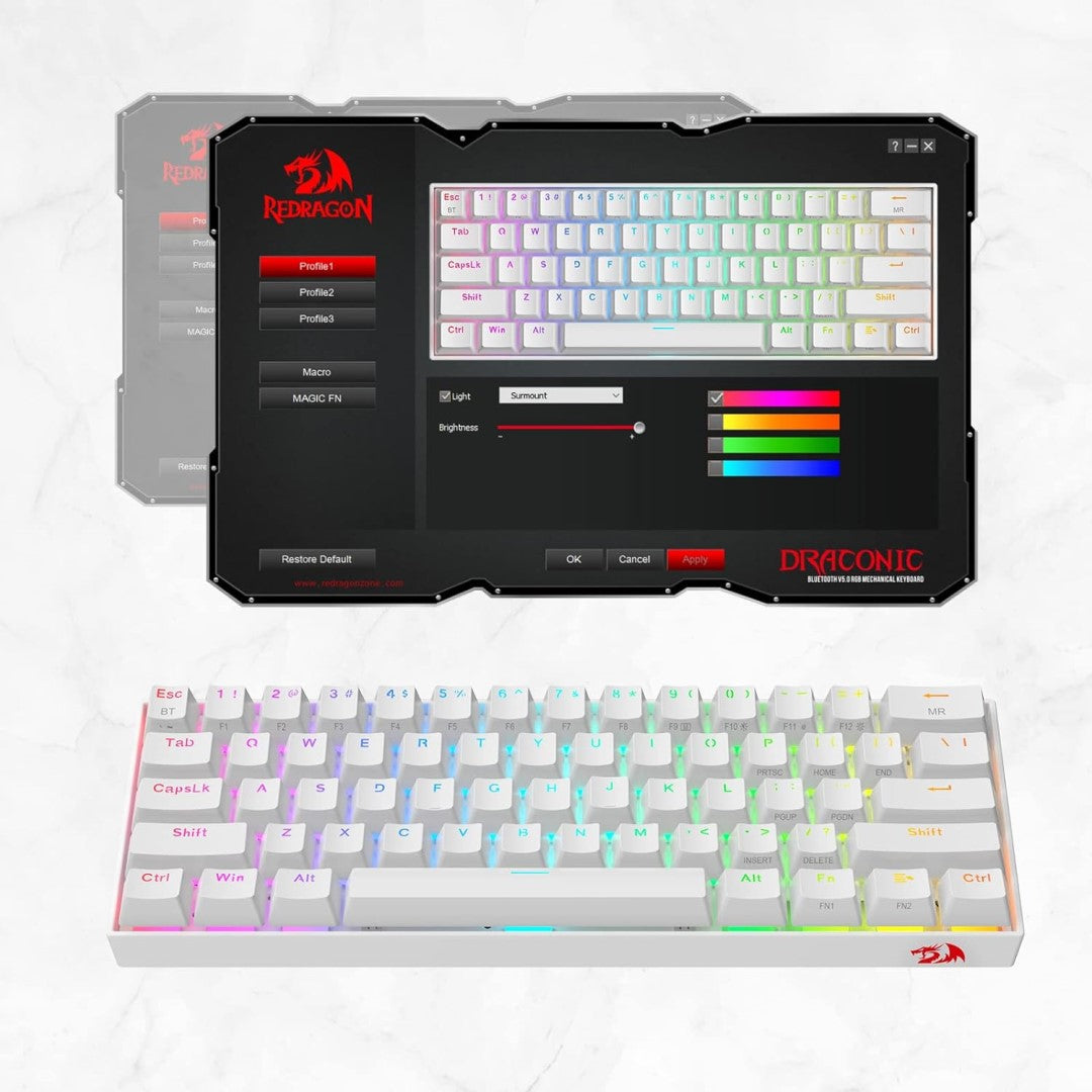 K530 Draconic 60% Compact RGB Wireless Mechanical Keyboard Red switch
