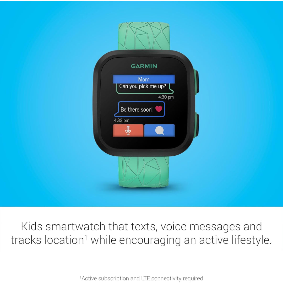 Garmin Bounce™, Kids Smartwatch, Two-Way Text and Voice Messaging, Location Tracking, Green Burst