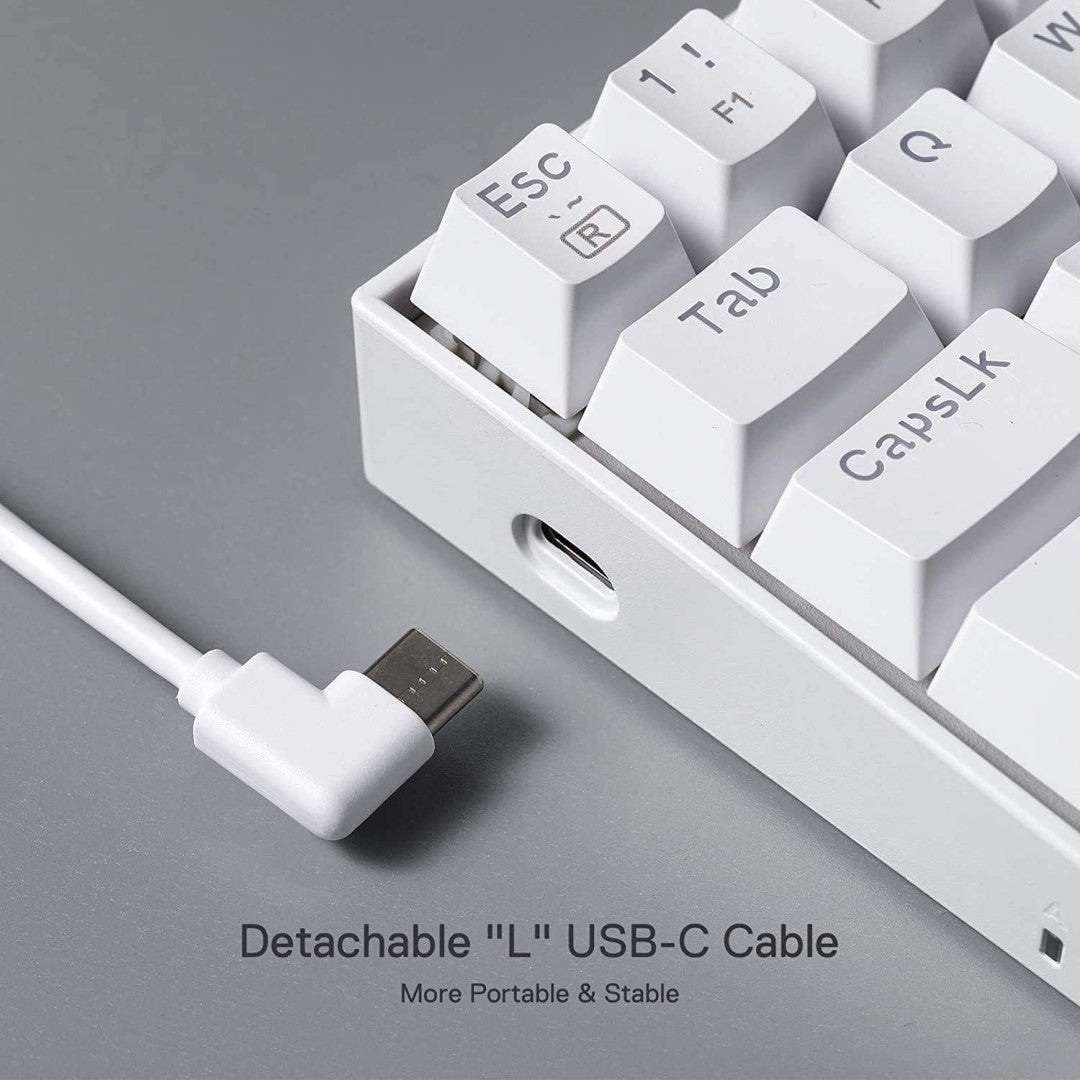 K630 Dragonborn 60% Wired RGB Gaming Keyboard Blue Switch - White