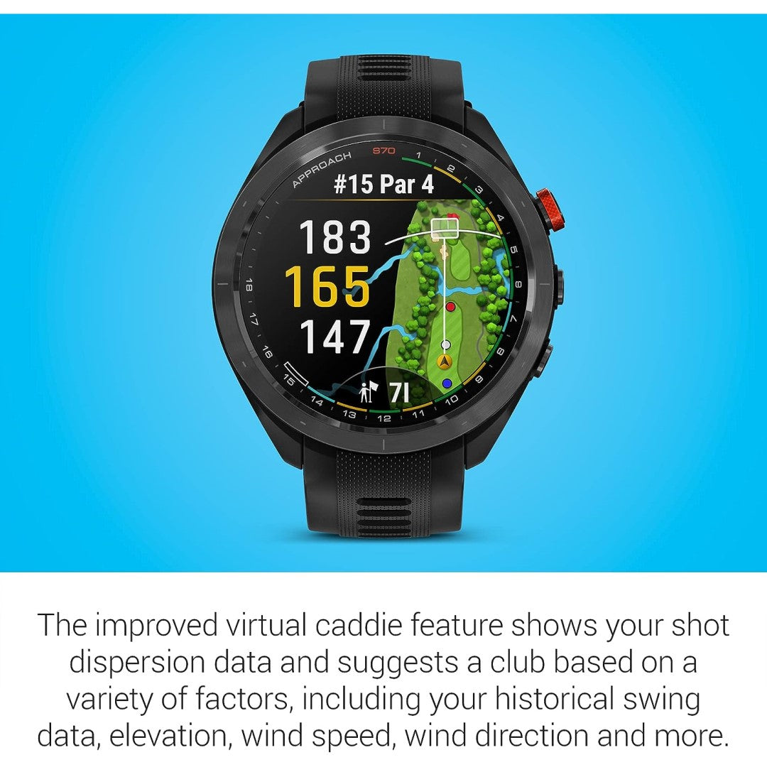 Approach S70 47 mm - Black Ceramic Bezel with Black Silicone Band