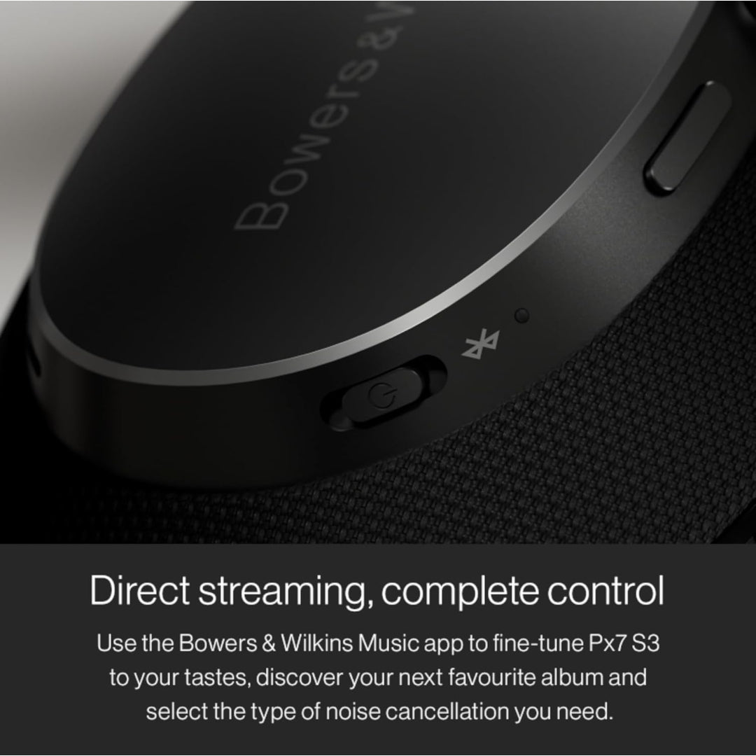 Bowers & Wilkins Px7 S3 Over-Ear Headphones, High-Resolution Sound, Comfortable Fit, Bluetooth, Active Noise Cancelling & Transparency Mode, 30-Hour Playtime, Quick Charge Support - Anthracite Black