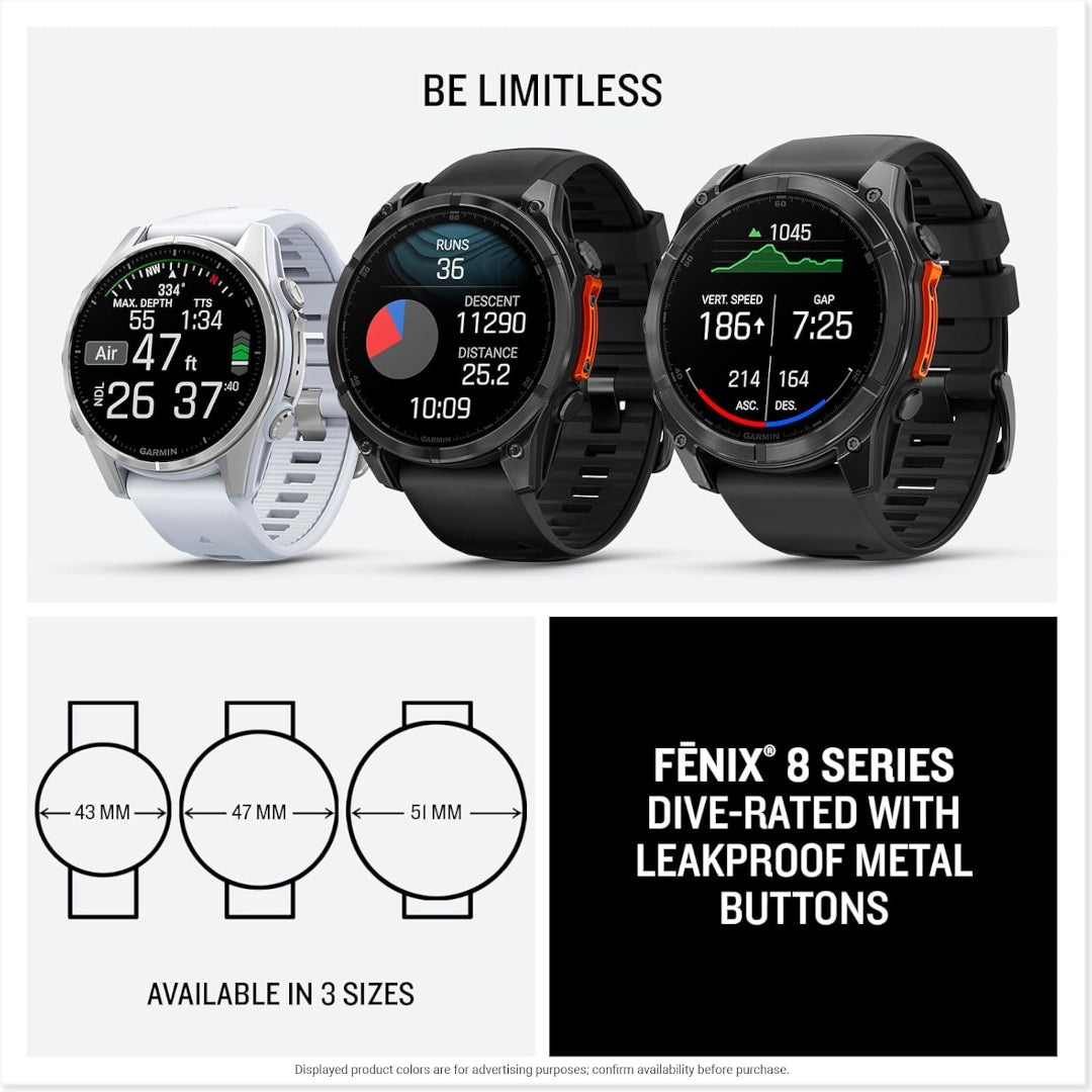 Garmin fenix 8 – 43 mm, AMOLED Silver with Whitestone Silicone Band