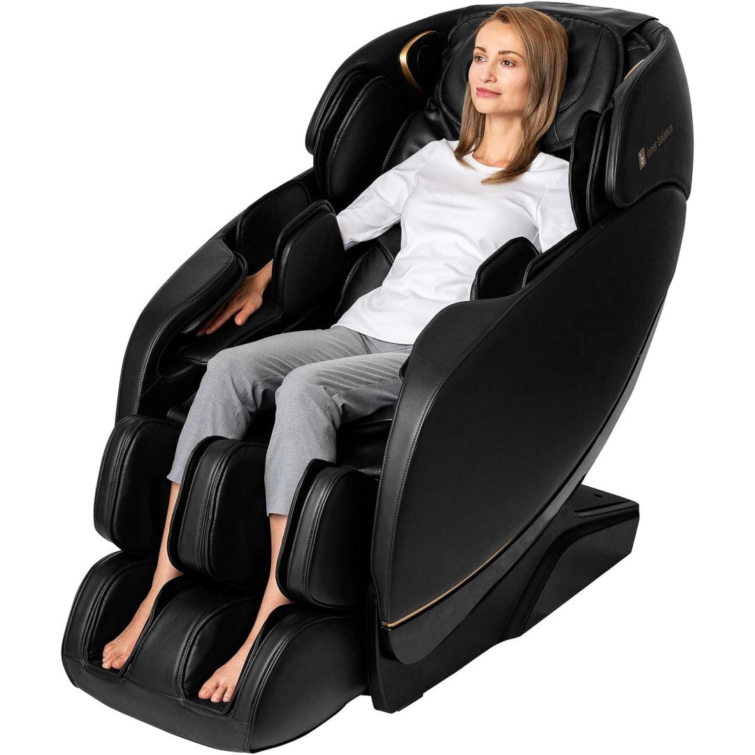 Jin 2.0 Deluxe Heated SL Track Zero Wall Massage Chair - Black Open Box Never Used