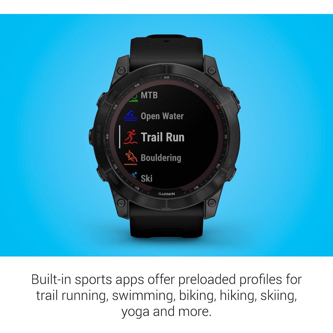 fenix 7X - Sapphire Solar Edition Black DLC Titanium with Black Band