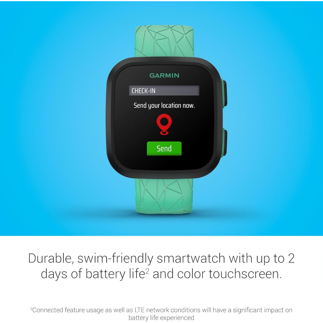 Garmin Bounce™, Kids Smartwatch, Two-Way Text and Voice Messaging, Location Tracking, Green Burst