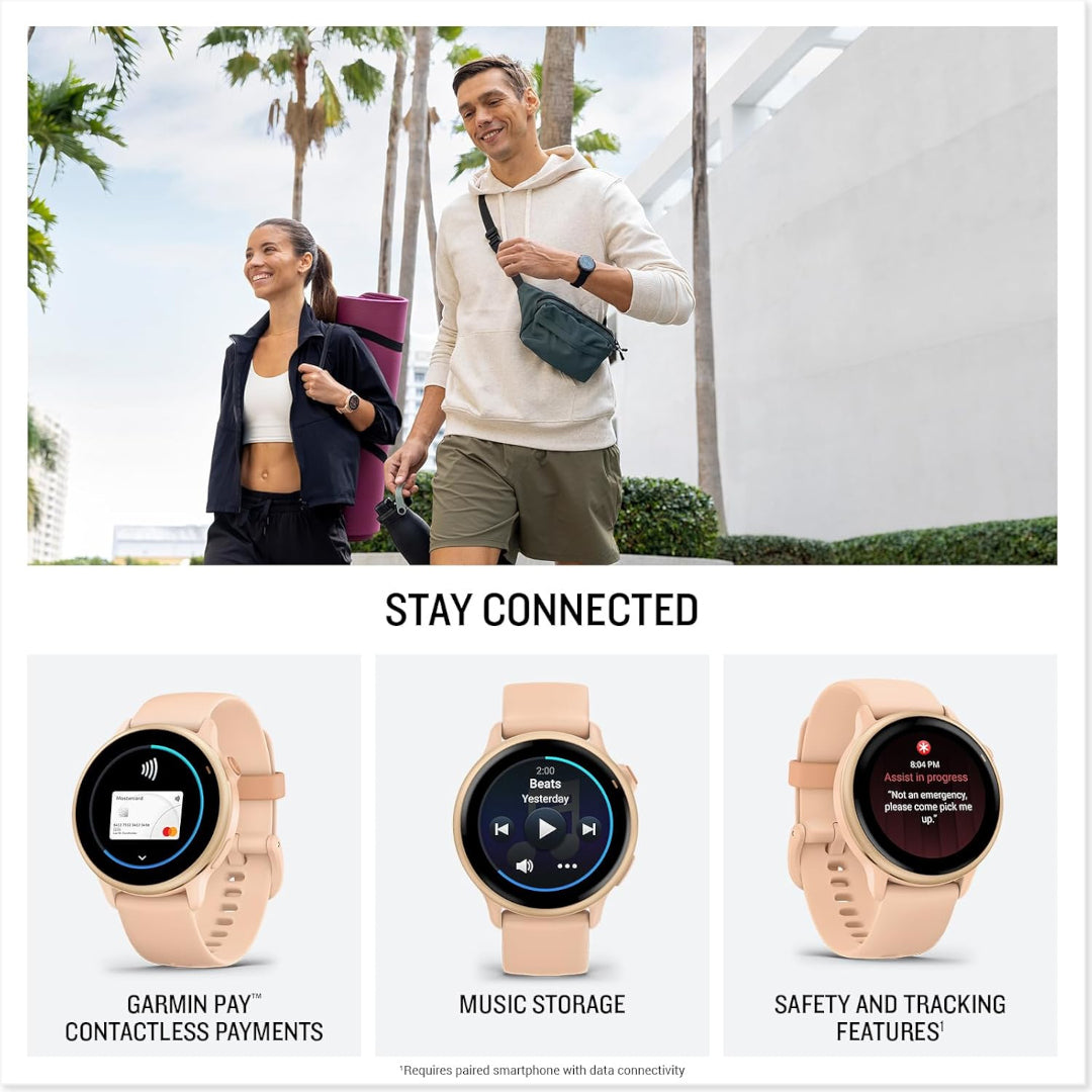 Garmin vívoactive® 6, Health and Fitness GPS Smartwatch, AMOLED Display, Up to 11 Days of Battery, Metallic Pink Dawn with Pink Dawn Band