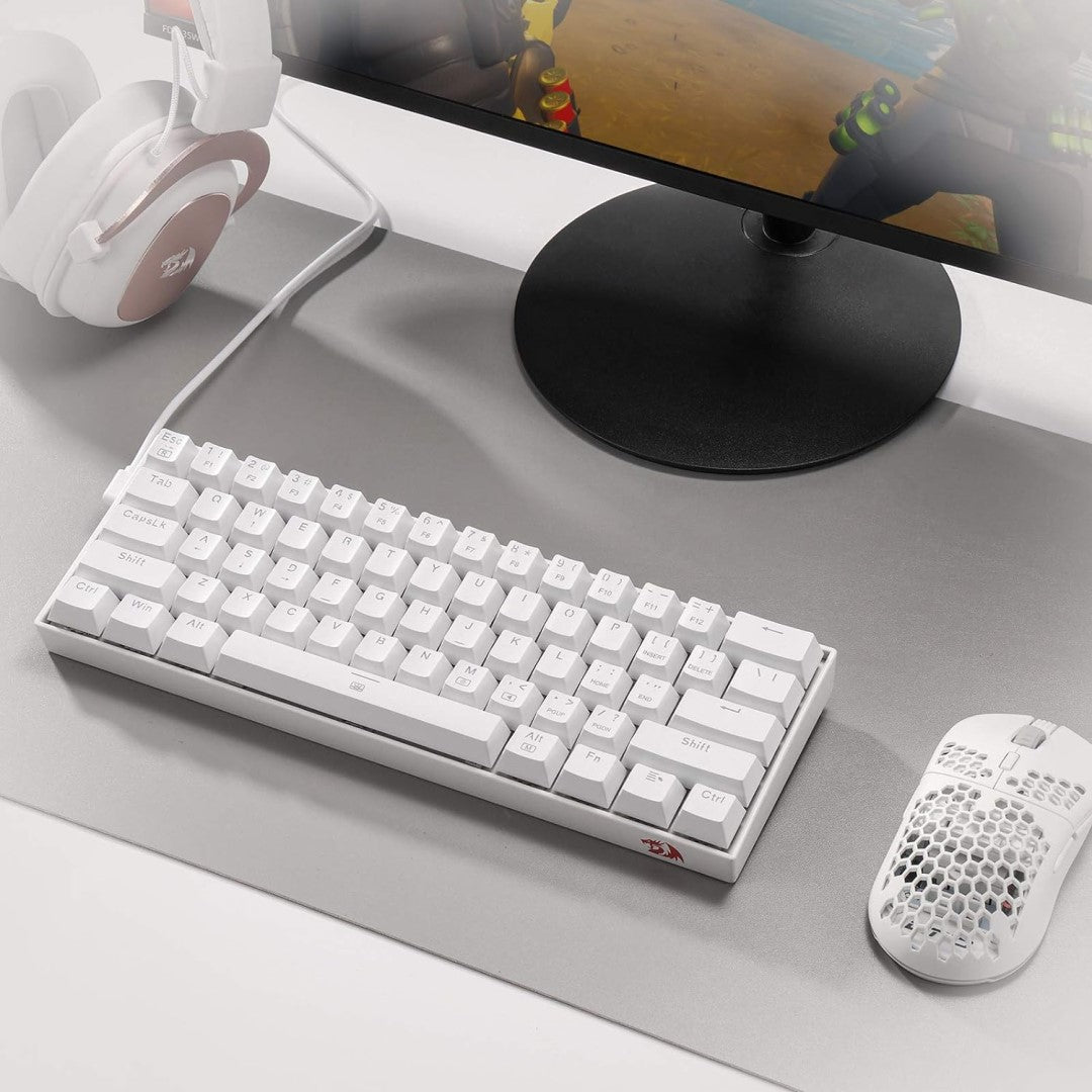 K630 Dragonborn 60% Wired RGB Gaming Keyboard Red Switch - White
