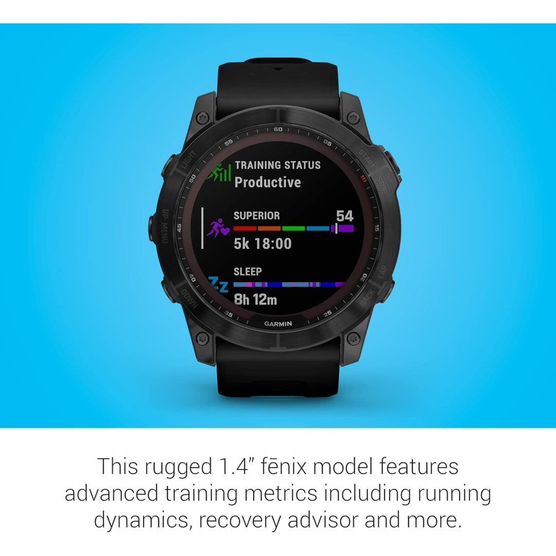 fenix 7X - Sapphire Solar Edition Black DLC Titanium with Black Band