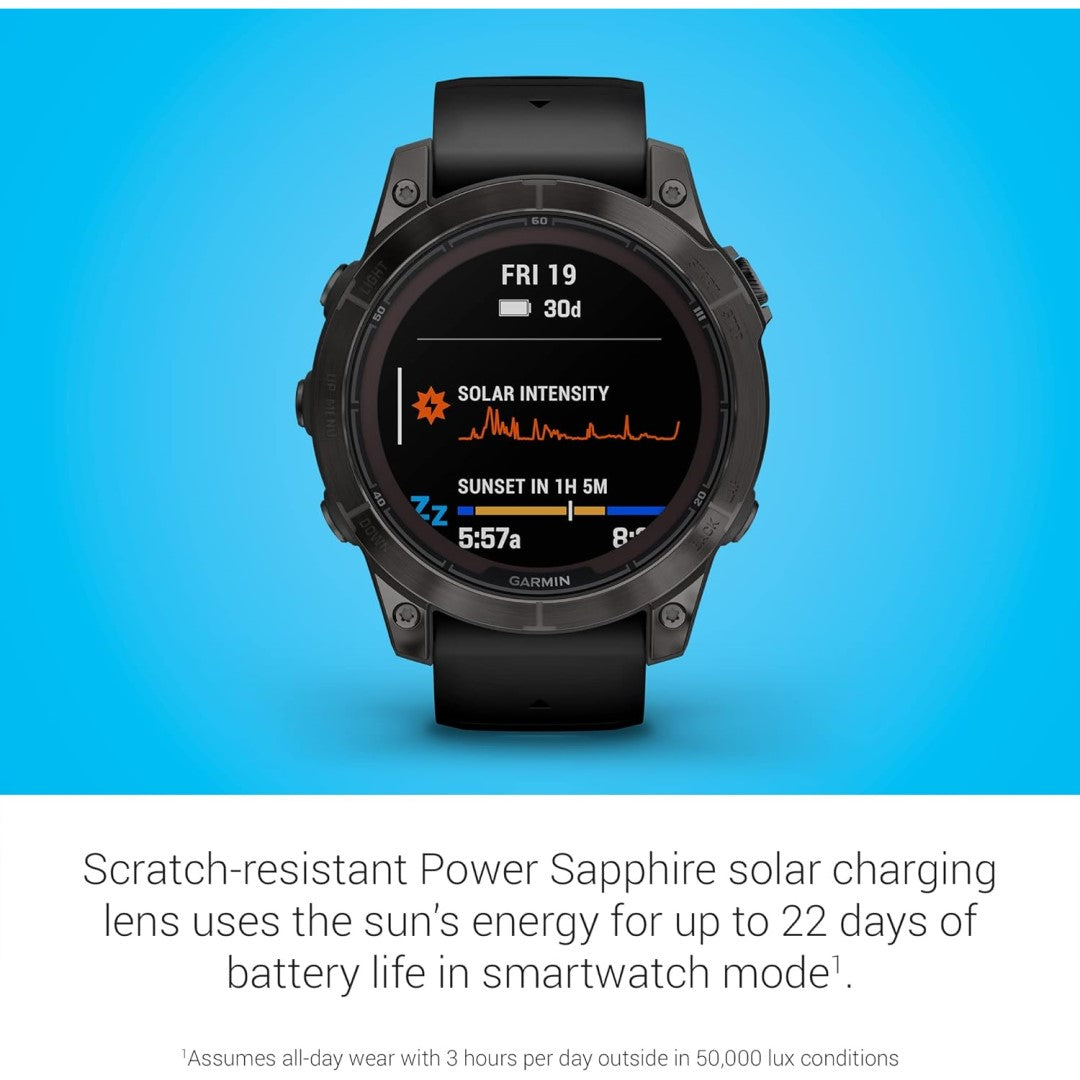 fenix 7 Pro – Sapphire Solar Edition, Carbon Gray DLC Titanium with Black Band