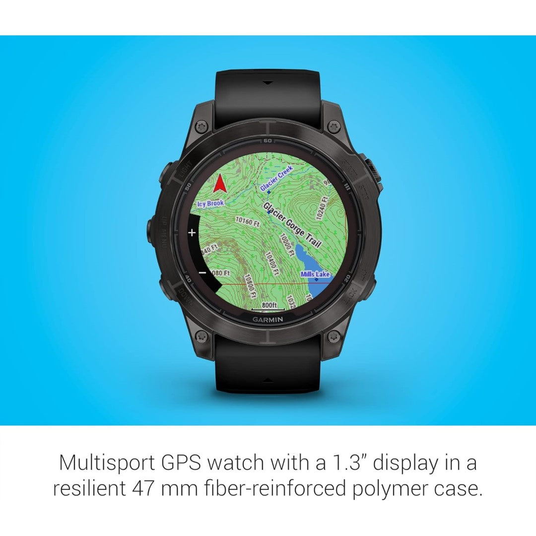 fenix 7 Pro – Sapphire Solar Edition, Carbon Gray DLC Titanium with Black Band