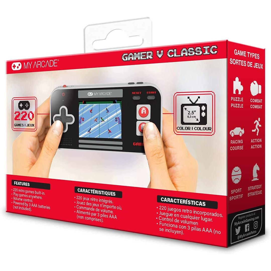 Gamer V Classic (220 games in 1) - Black Grey & Red