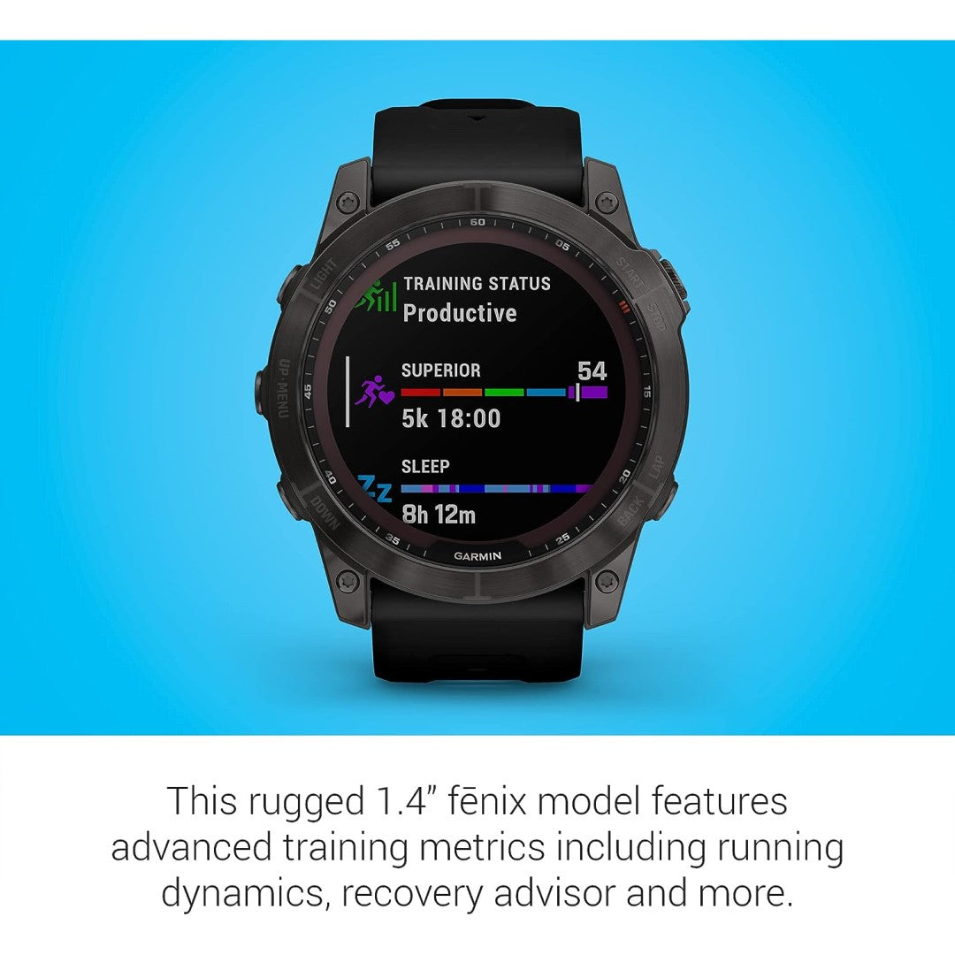 fenix 7X - Sapphire Solar Edition Carbon Gray DLC Titanium with Black Band