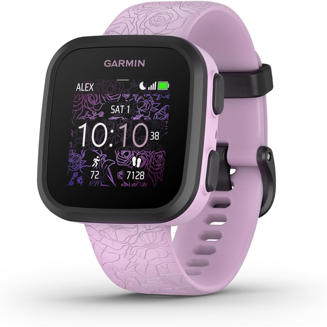 Garmin Bounce™, Kids Smartwatch, Two-Way Text and Voice Messaging, Location Tracking, Lilac Floral