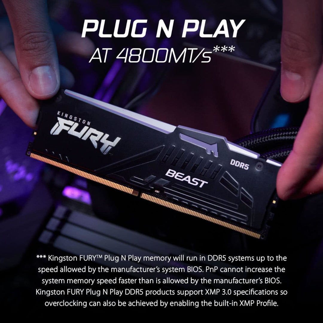 Kingston 64GB 5600MT/s DDR5 CL36 DIMM (Kit of 2) FURY Beast White RGB EXPO