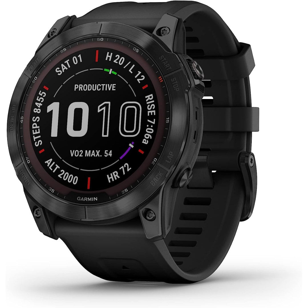fenix 7X - Sapphire Solar Edition Black DLC Titanium with Black Band