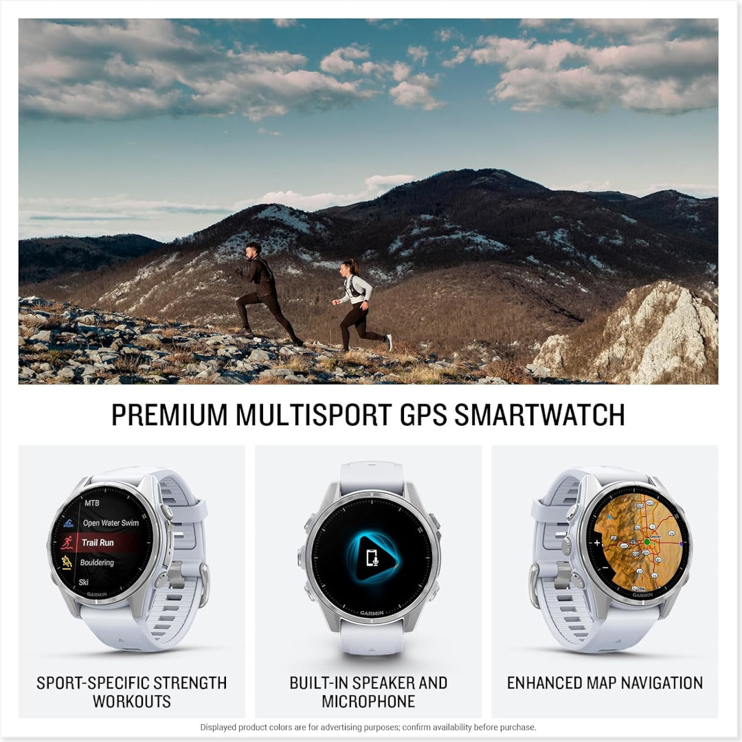 Garmin fenix 8 – 43 mm, AMOLED Silver with Whitestone Silicone Band